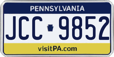 PA license plate JCC9852