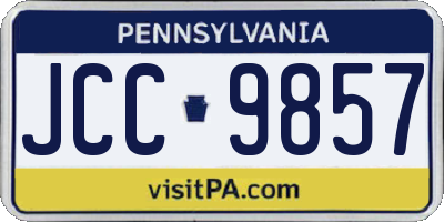 PA license plate JCC9857