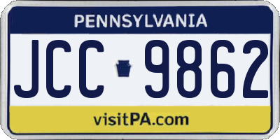 PA license plate JCC9862