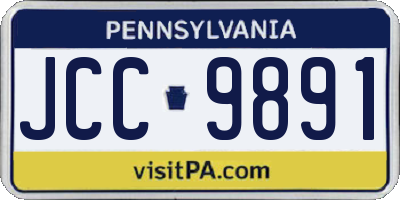 PA license plate JCC9891