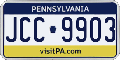 PA license plate JCC9903