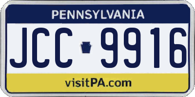 PA license plate JCC9916