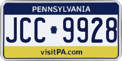 PA license plate JCC9928