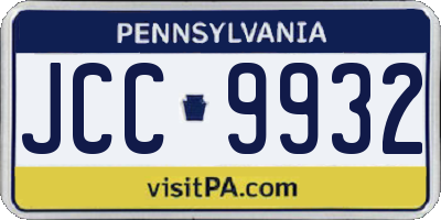 PA license plate JCC9932
