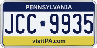 PA license plate JCC9935