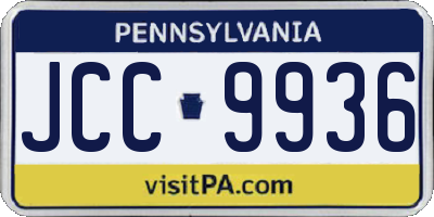 PA license plate JCC9936