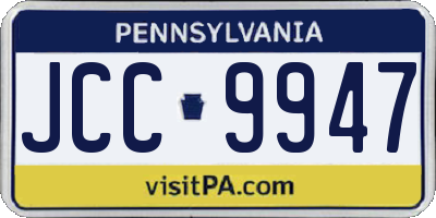PA license plate JCC9947