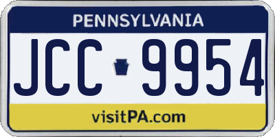PA license plate JCC9954