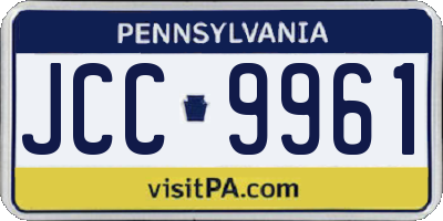 PA license plate JCC9961