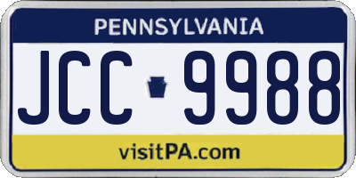 PA license plate JCC9988