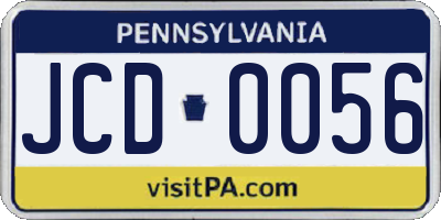 PA license plate JCD0056