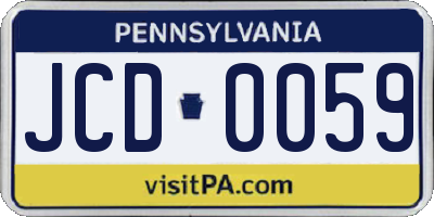 PA license plate JCD0059
