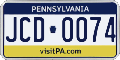 PA license plate JCD0074