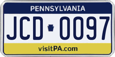 PA license plate JCD0097