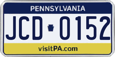 PA license plate JCD0152