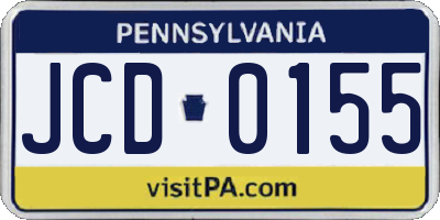 PA license plate JCD0155