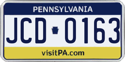 PA license plate JCD0163
