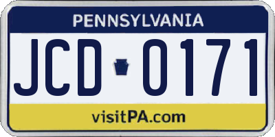 PA license plate JCD0171
