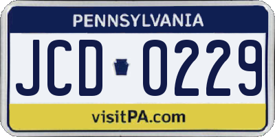 PA license plate JCD0229