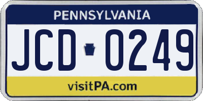 PA license plate JCD0249