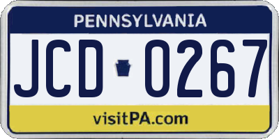 PA license plate JCD0267