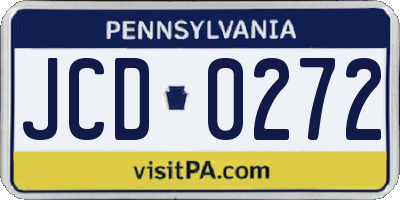 PA license plate JCD0272