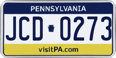 PA license plate JCD0273