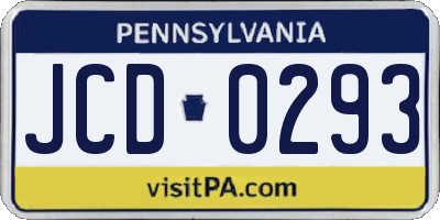 PA license plate JCD0293
