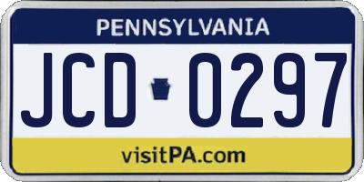 PA license plate JCD0297