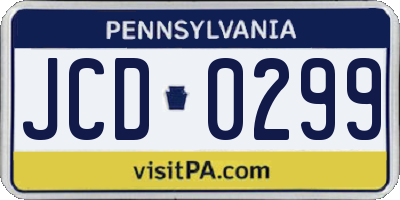 PA license plate JCD0299