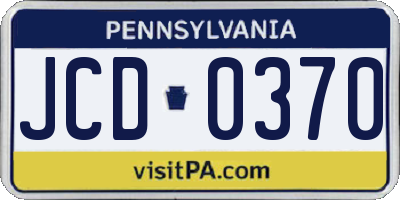 PA license plate JCD0370