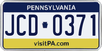 PA license plate JCD0371