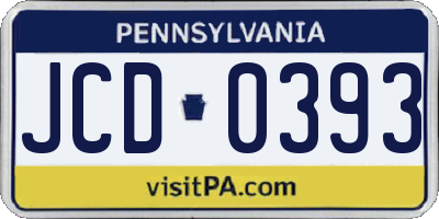 PA license plate JCD0393