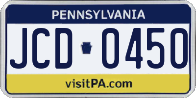 PA license plate JCD0450