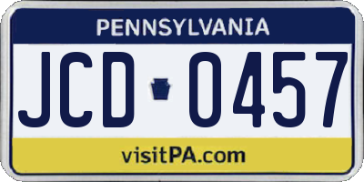 PA license plate JCD0457