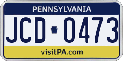 PA license plate JCD0473