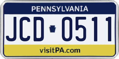 PA license plate JCD0511