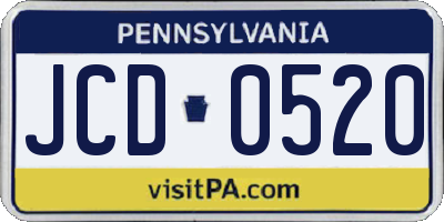PA license plate JCD0520