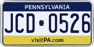 PA license plate JCD0526