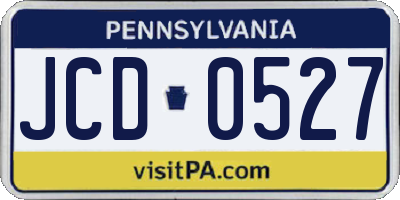 PA license plate JCD0527