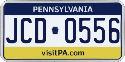 PA license plate JCD0556