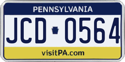 PA license plate JCD0564