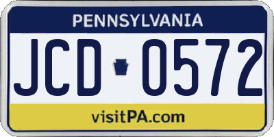 PA license plate JCD0572