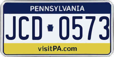 PA license plate JCD0573