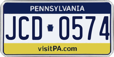 PA license plate JCD0574