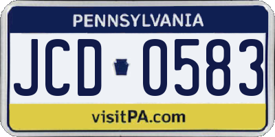 PA license plate JCD0583