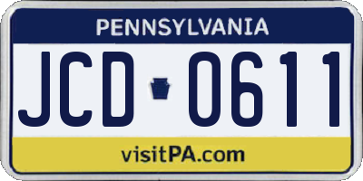 PA license plate JCD0611