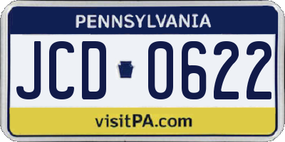 PA license plate JCD0622
