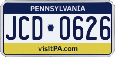 PA license plate JCD0626