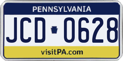 PA license plate JCD0628